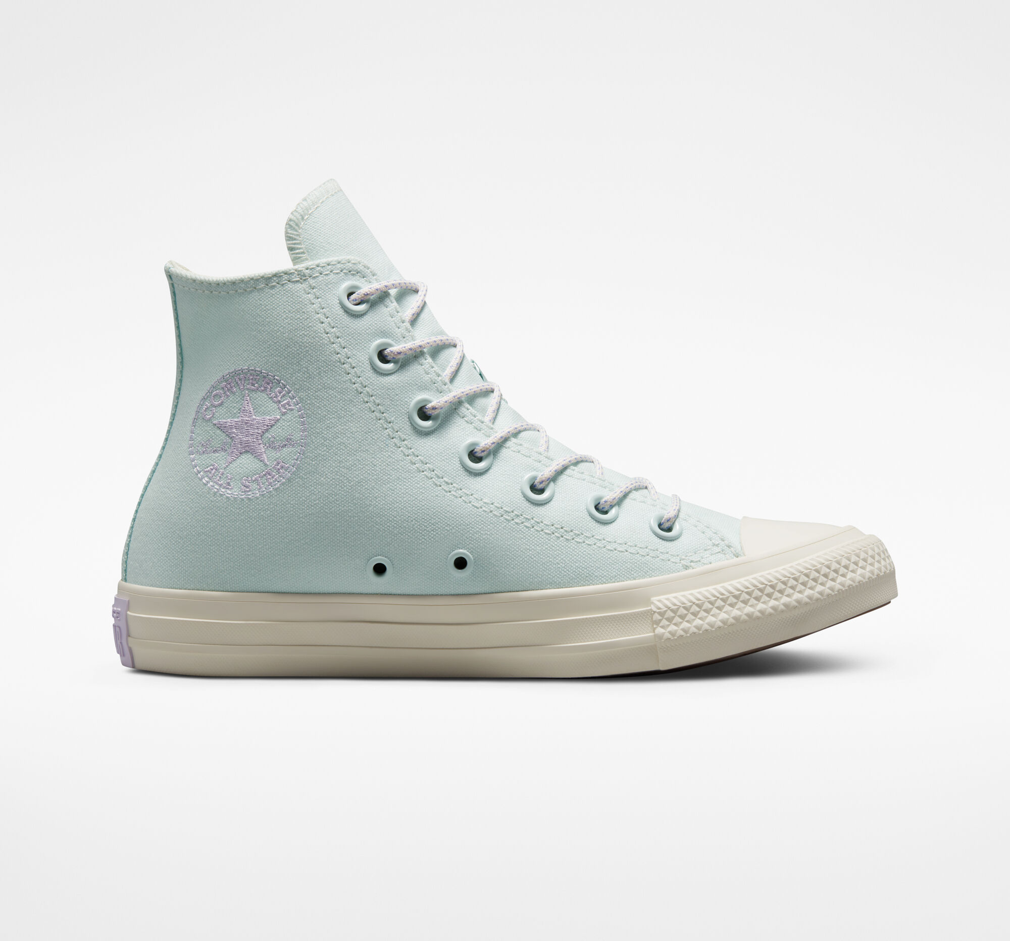 Dámské Vysoké Converse ​Chuck Taylor All Star Stitched Patch Světle Tyrkysové Bílé Fialové | 3501-OCDXL