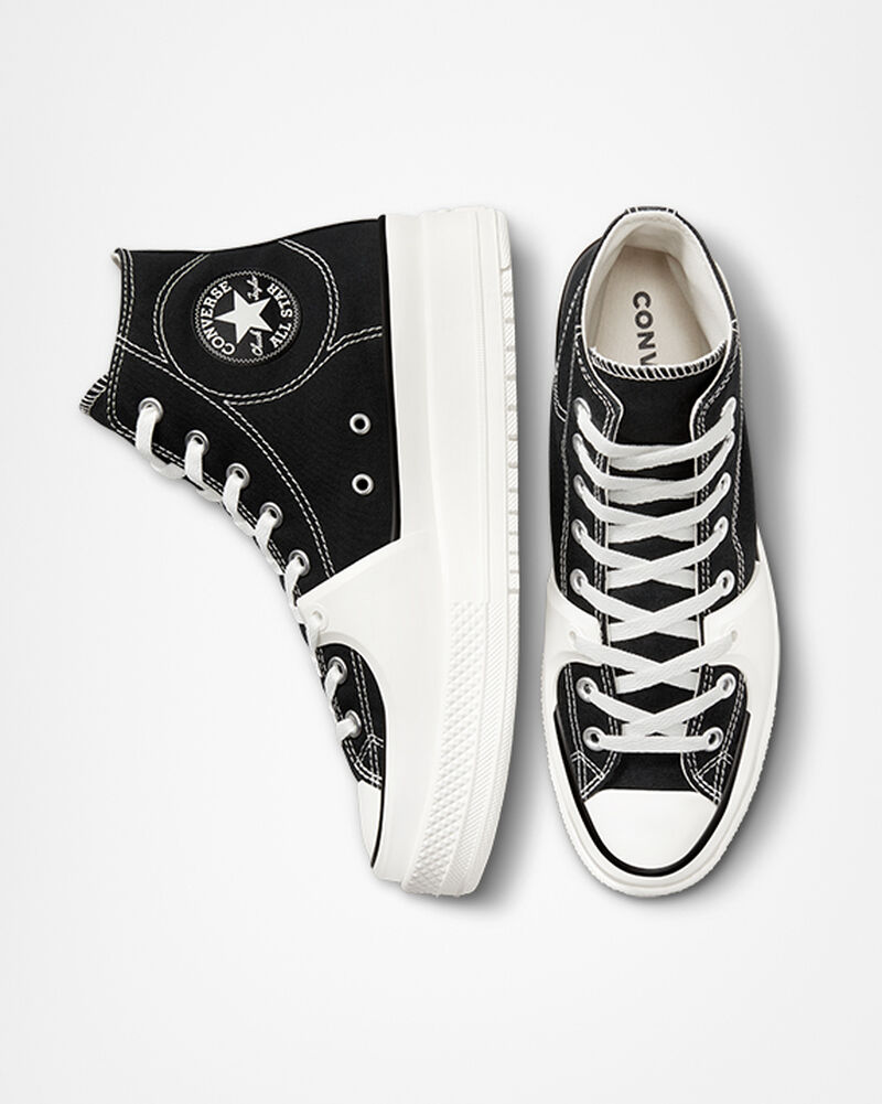 Dámské Vysoké Converse ​Chuck Taylor All Star Construct Unisex Černé Bílé | 3970-DNELR