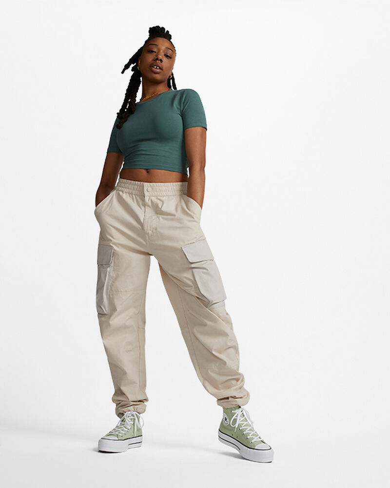 Dámské Vysoké Converse ​Chuck Taylor All Star Lift Platene Olivy Zelené Bílé Černé | 5193-WHRZY