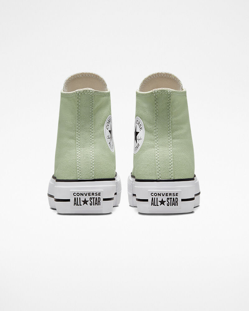 Dámské Vysoké Converse ​Chuck Taylor All Star Lift Platene Olivy Zelené Bílé Černé | 5193-WHRZY