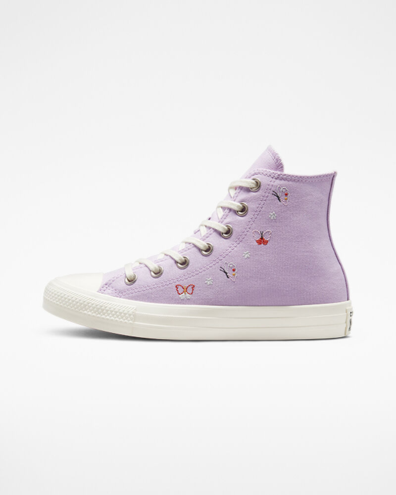 Dámské Vysoké Converse ​Chuck Taylor All Star Butterfly Wings Fialové Bílé Černé | 5307-NALGU