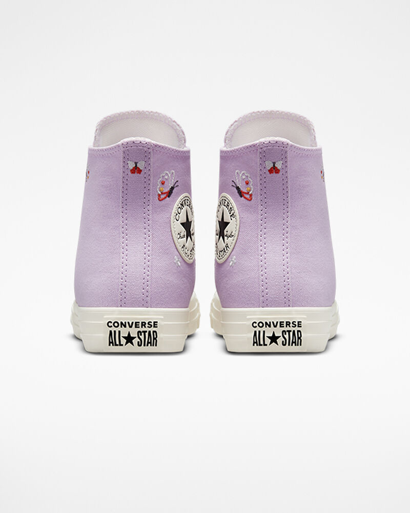 Dámské Vysoké Converse ​Chuck Taylor All Star Butterfly Wings Fialové Bílé Černé | 5307-NALGU