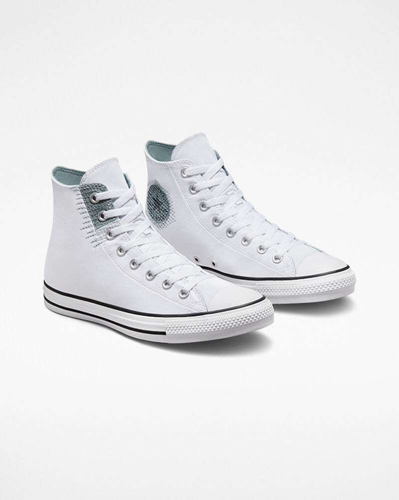 Dámské Vysoké Converse ​Chuck Taylor All Star Stitched Patch Unisex Bílé Šedé Černé | 5327-XYQCK