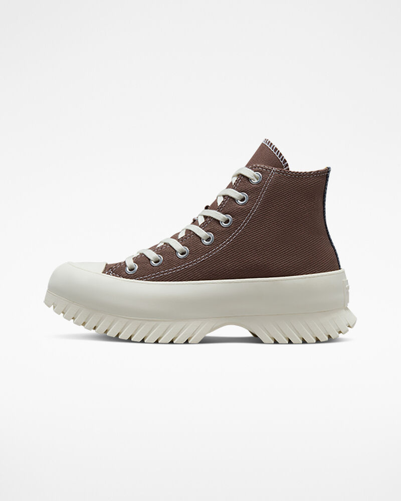 Dámské Vysoké Converse ​Chuck Taylor All Star Lugged 2.0 Denim Hnědé | 7258-AKSCM