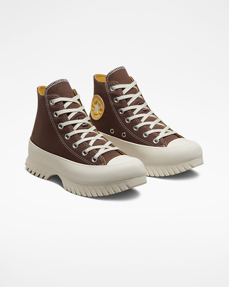 Dámské Vysoké Converse ​Chuck Taylor All Star Lugged 2.0 Denim Hnědé | 7258-AKSCM