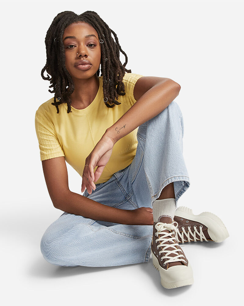 Dámské Vysoké Converse ​Chuck Taylor All Star Lugged 2.0 Denim Hnědé | 7258-AKSCM