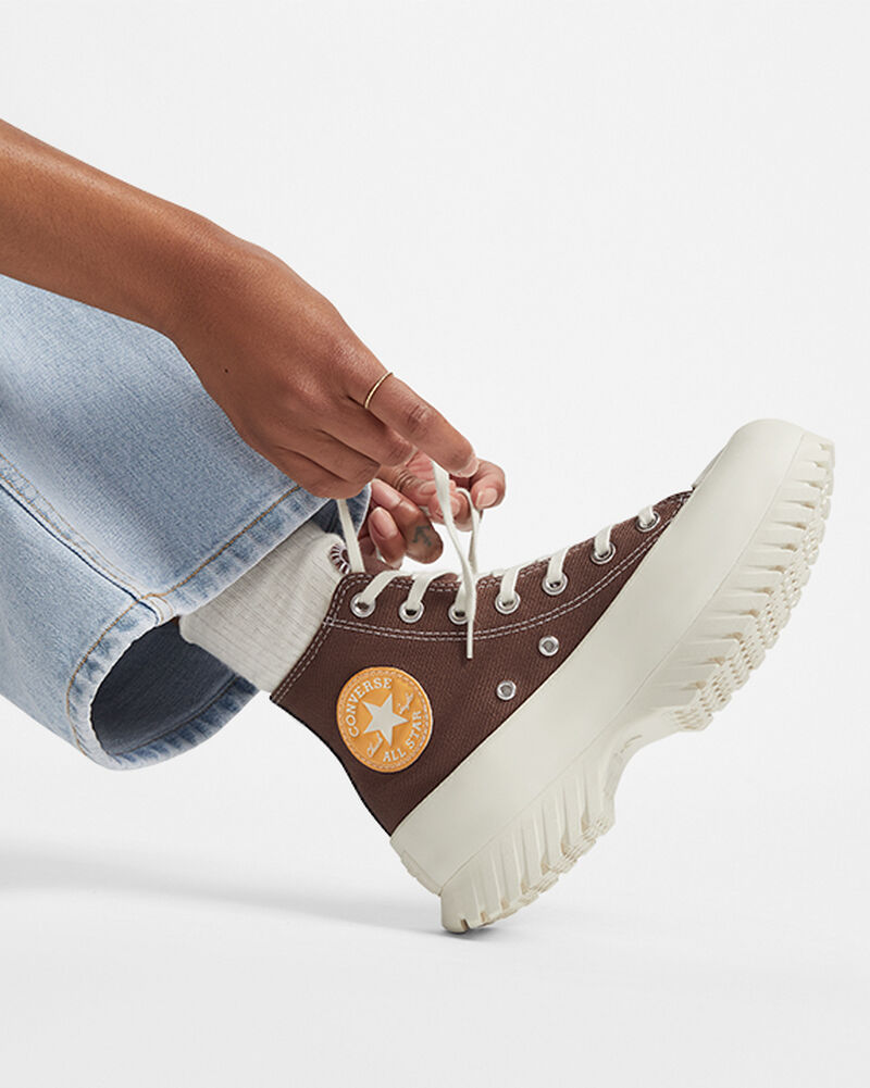 Dámské Vysoké Converse ​Chuck Taylor All Star Lugged 2.0 Denim Hnědé | 7258-AKSCM