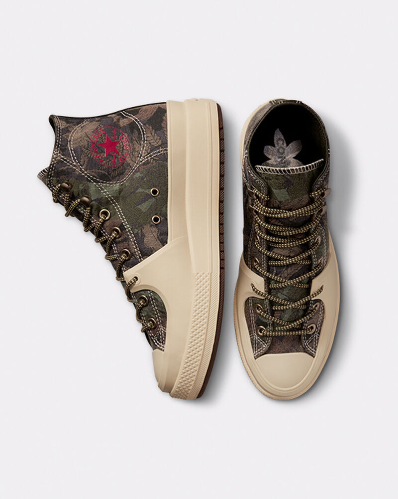 Dámské Vysoké Converse ​Chuck Taylor All Star Construct Black Joy Unisex Oat Milk/Roasted/Grassy | 7351-HUKJB