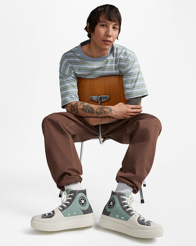 Dámské Vysoké Converse ​Chuck Taylor All Star Construct Colorblock Unisex Šedé Šedé | 7489-LWVZY