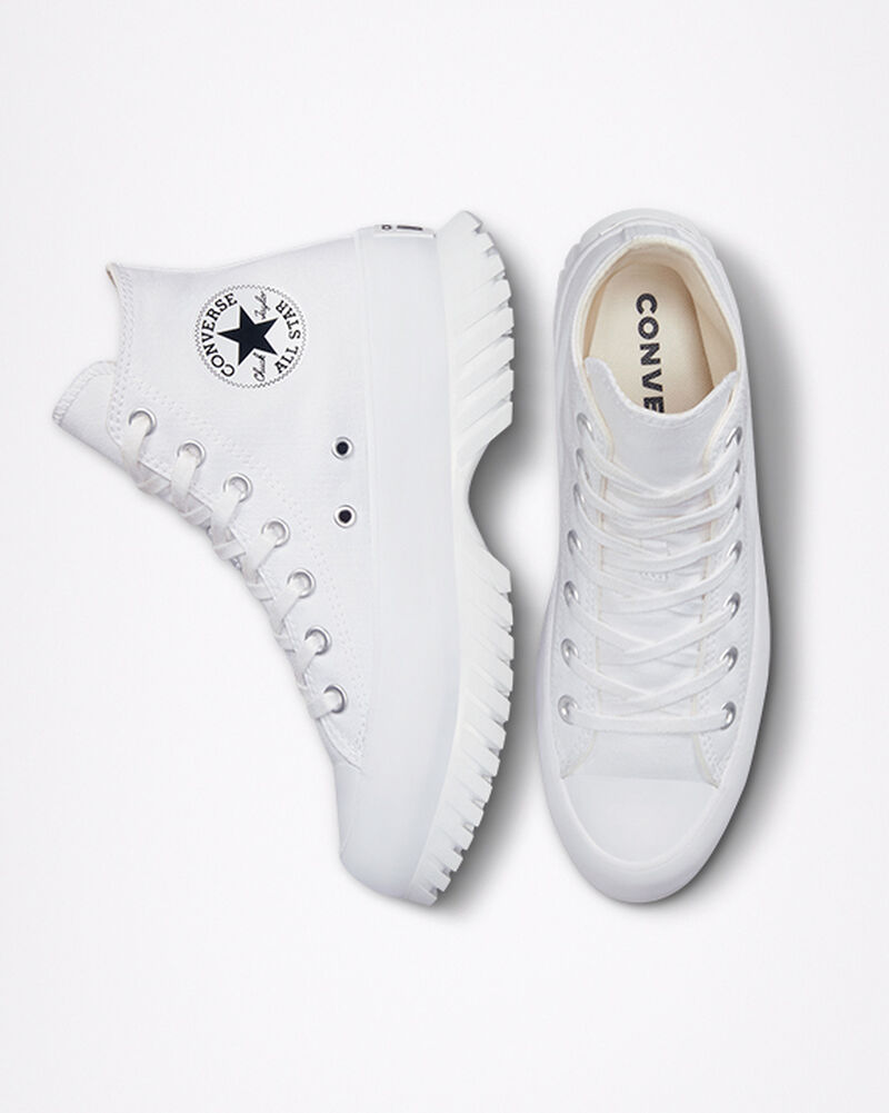 Dámské Vysoké Converse ​Chuck Taylor All Star Lugged 2.0 Bílé Černé | 8207-UOBLN