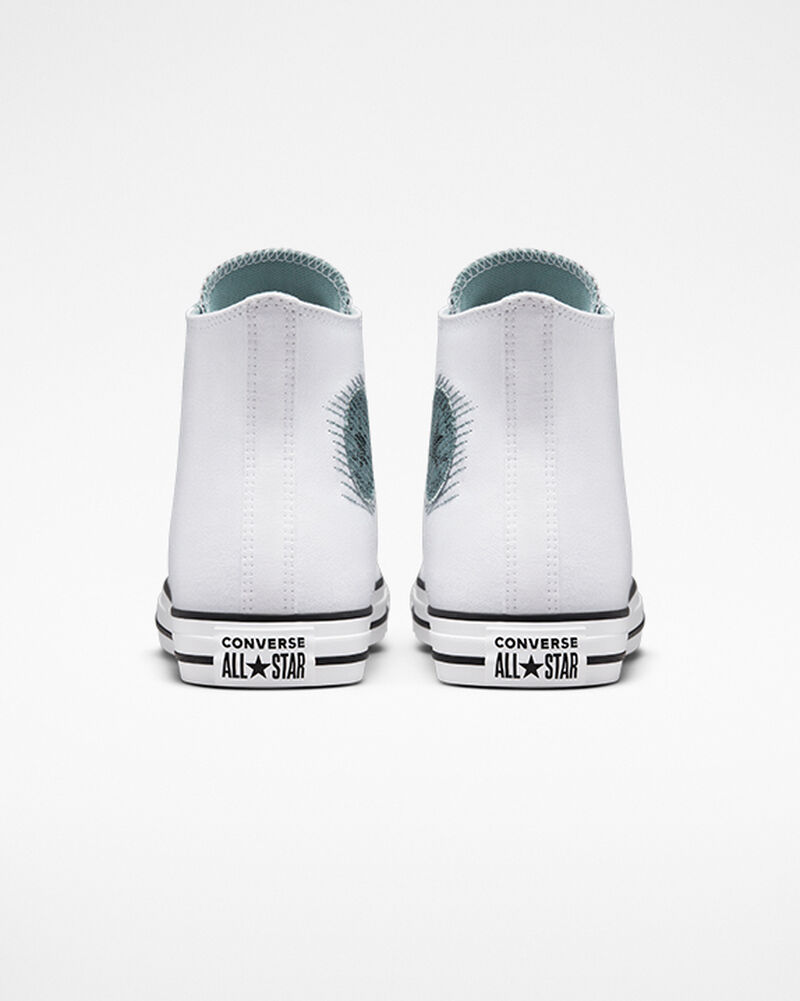 Dámské Vysoké Converse ​Chuck Taylor All Star Stitched Patch Unisex Bílé Šedé Černé | 8720-GDMKW