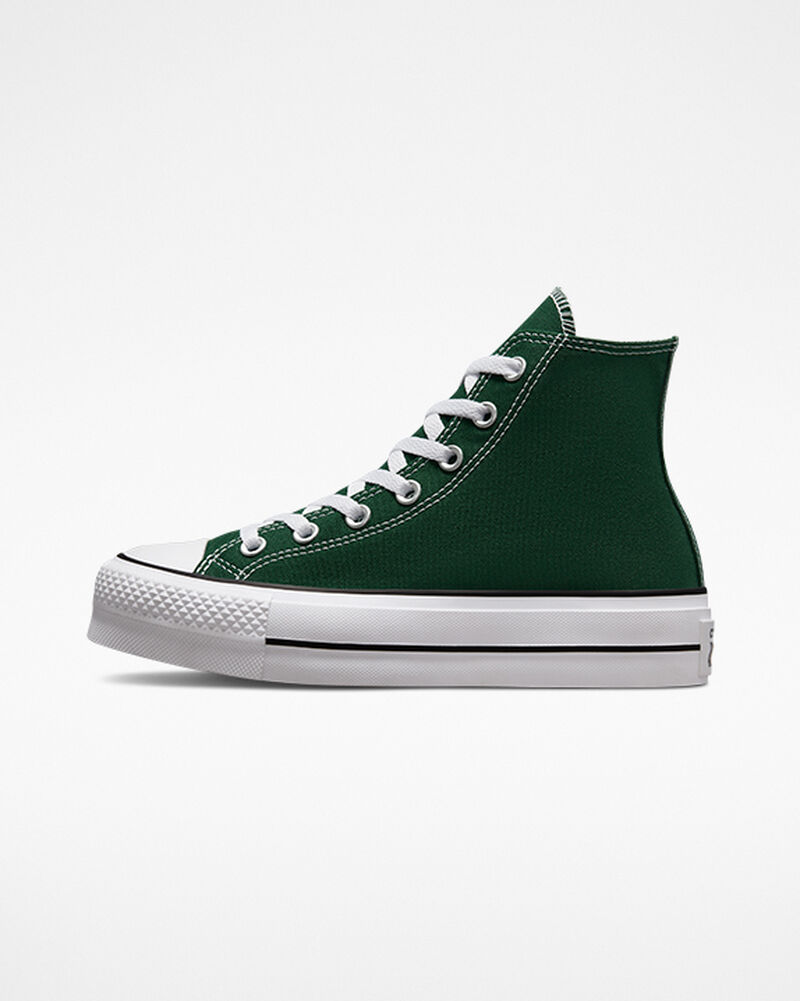 Dámské Vysoké Converse ​Chuck Taylor All Star Lift Surplus Platene Bílé Černé | 8952-SZNHP