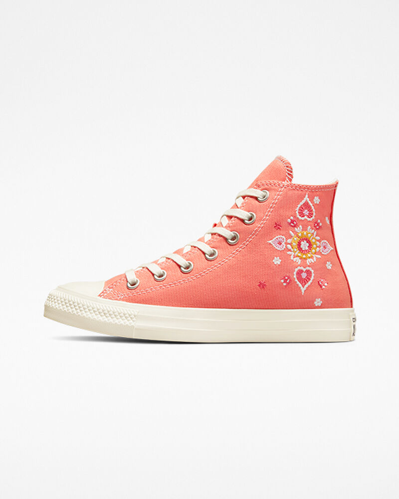 Dámské Vysoké Converse ​Chuck Taylor All Star Floral Embroidery Černé | 9035-MDRZJ