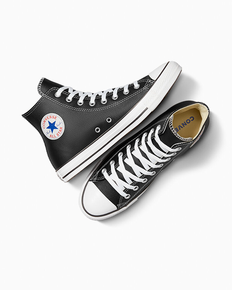 Dámské Vysoké Converse ​Chuck Taylor All Star Læder Unisex Černé | 9305-PZTRI