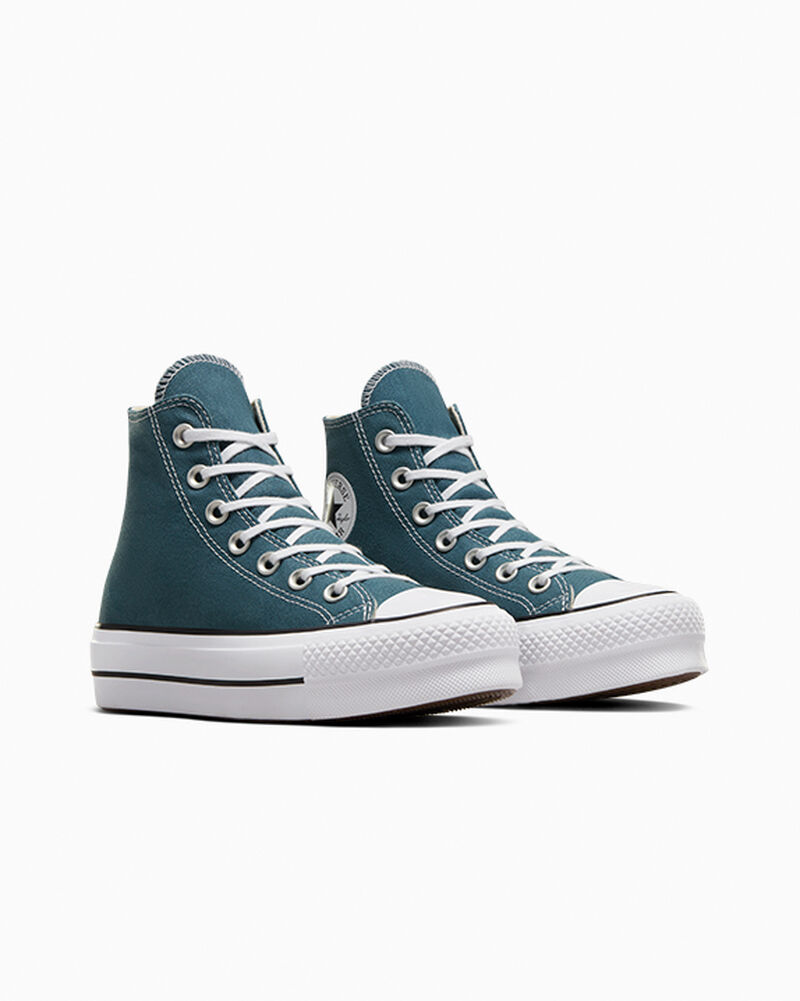 Dámské Vysoké Converse ​Chuck Taylor All Star Lift Platene Bílé Černé | 9702-ATFIB
