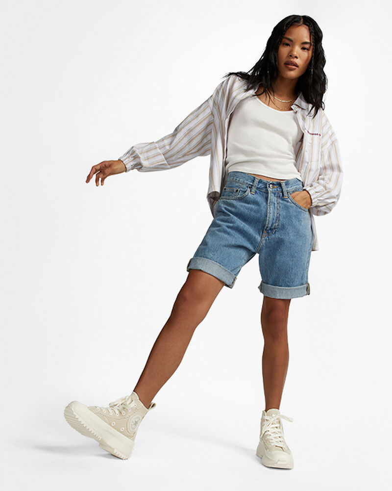 Dámské Vysoké Converse ​Run Star Hike Oversized Patch Šedé | 7513-GNCHP