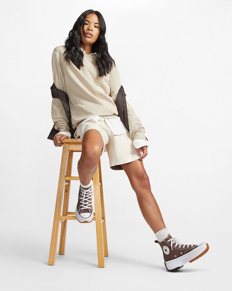 Dámské Vysoké Converse ​Run Star Hike Unisex Hnědé Černé Bílé | 1670-TEYHI