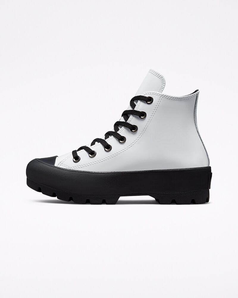 Dámské Vysoké Converse ​Surface Fusion Lugged Chuck Taylor All Star Bílé Bílé Černé | 0952-OJGYD