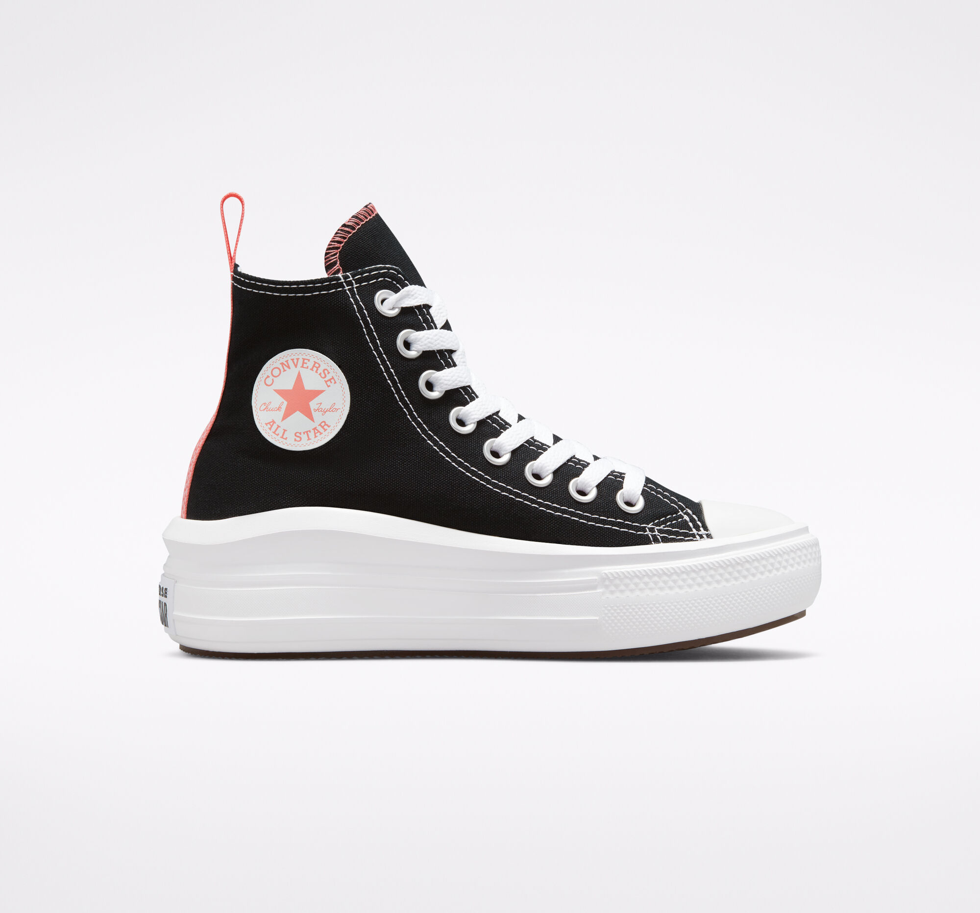 Dětské Boty Na Platformy Converse Chuck Taylor All Star Move Černé Růžové Světle Blankyt Bílé | 6873-HUZLS