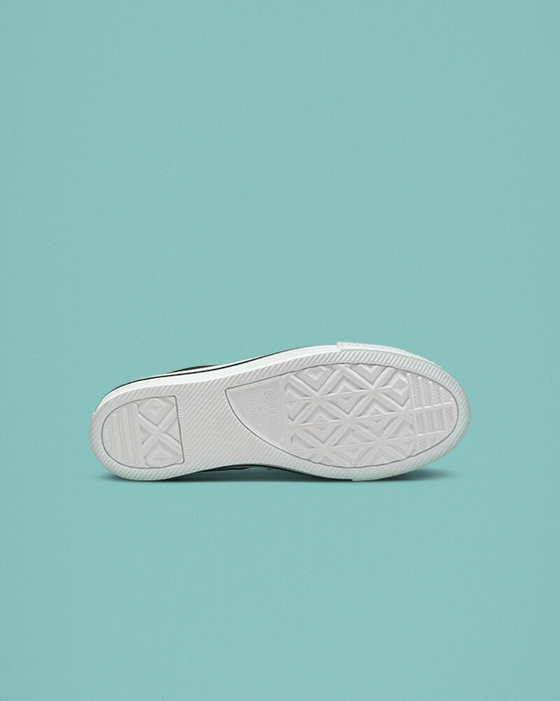 Dětské Boty Na Platformy Converse ​Chuck Taylor All Star Lift Læder Big Kids Černé Béžový Bílé Bílé | 3704-LORMB