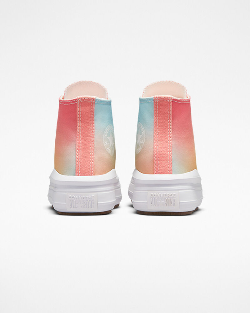 Dětské Boty Na Platformy Converse ​Chuck Taylor All Star Move Rainbow Ombre Little Kids Bílé | 3709-BGPJS
