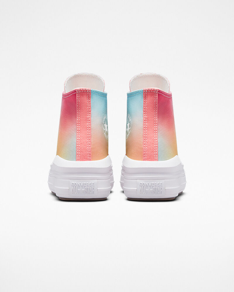 Dětské Boty Na Platformy Converse ​Chuck Taylor All Star Move Rainbow Ombre Big Kids Bílé | 4273-FAZVL