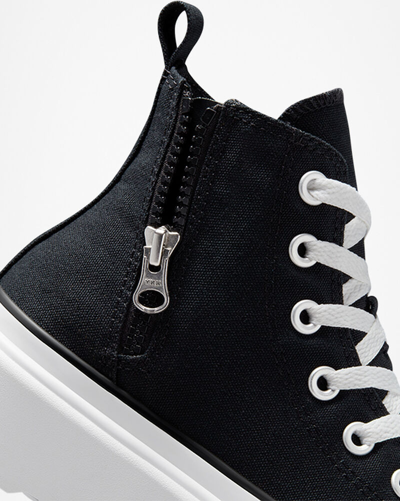 Dětské Boty Na Platformy Converse ​Chuck Taylor All Star Lugged Lift Platene Big Kids Černé Černé Bílé | 4638-MXCAU