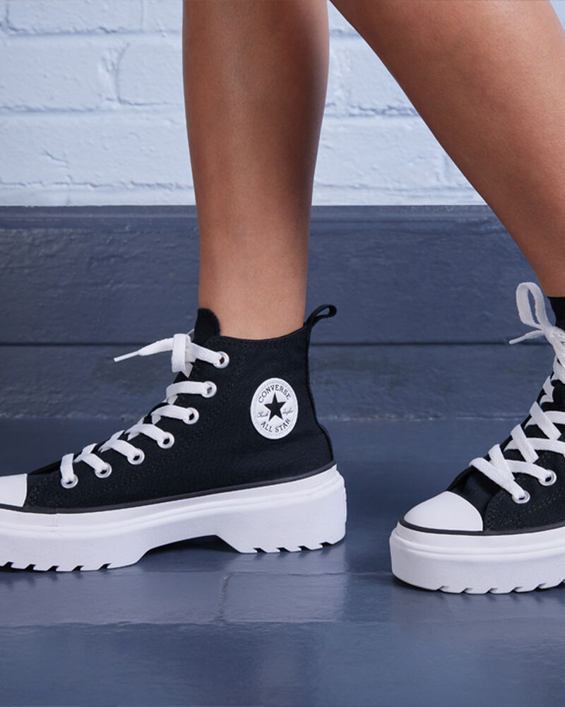 Dětské Boty Na Platformy Converse ​Chuck Taylor All Star Lugged Lift Platene Big Kids Černé Černé Bílé | 4638-MXCAU