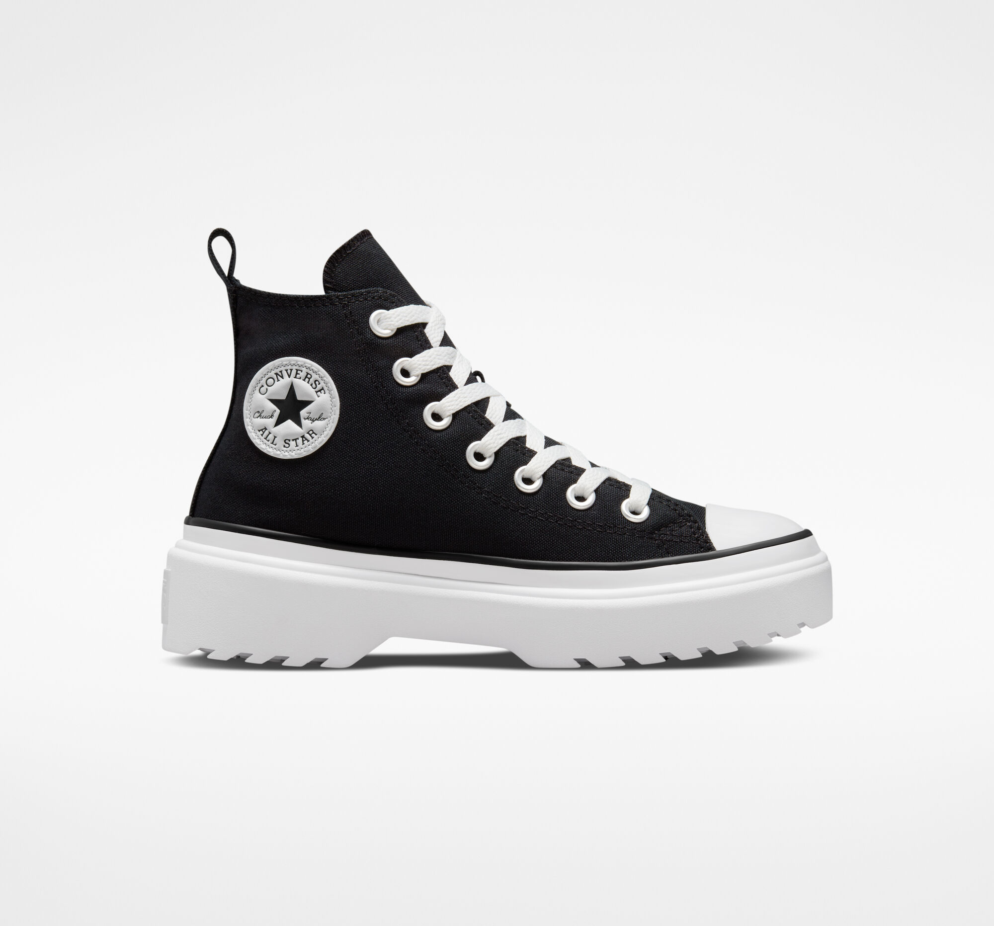 Dětské Boty Na Platformy Converse ​Chuck Taylor All Star Lugged Lift Platene Big Kids Černé Černé Bílé | 4638-MXCAU
