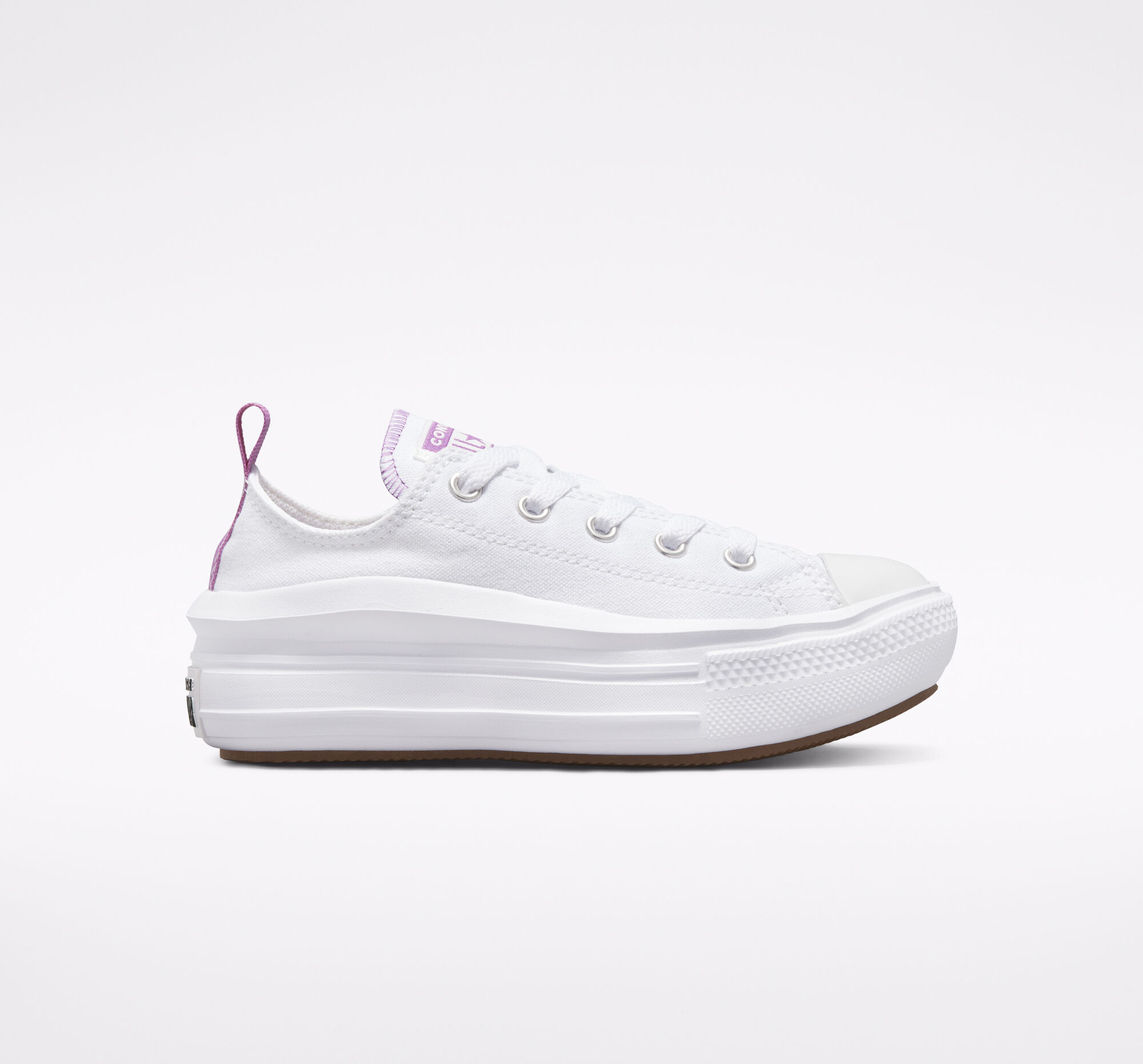 Dětské Boty Na Platformy Converse ​Chuck Taylor All Star Move Little Kids Bílé Fialové Bílé | 7143-WADVR