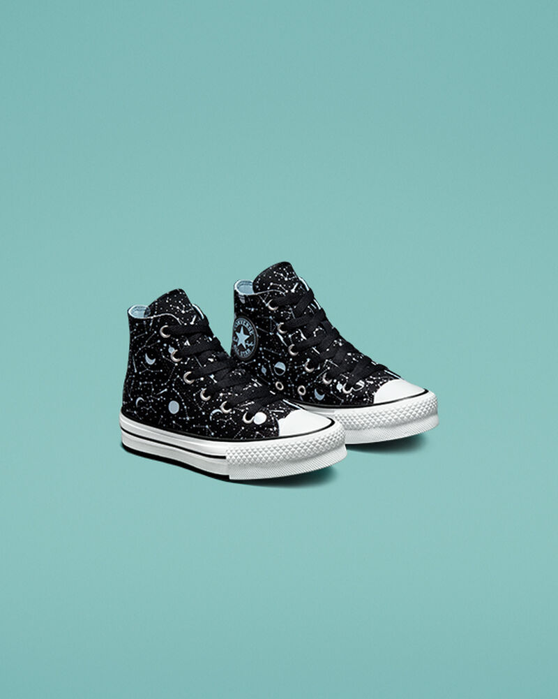 Dětské Boty Na Platformy Converse ​Chuck Taylor All Star EVA Lift Constellations Big Kids Černé Blankyt Bílé | 8901-DPAST