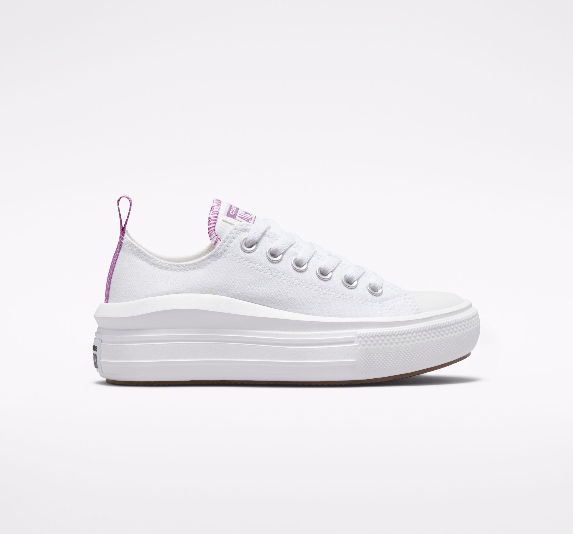 Dětské Nízké Converse ​Chuck Taylor All Star Move Big Kids Bílé Fialové Bílé | 5740-KTORM