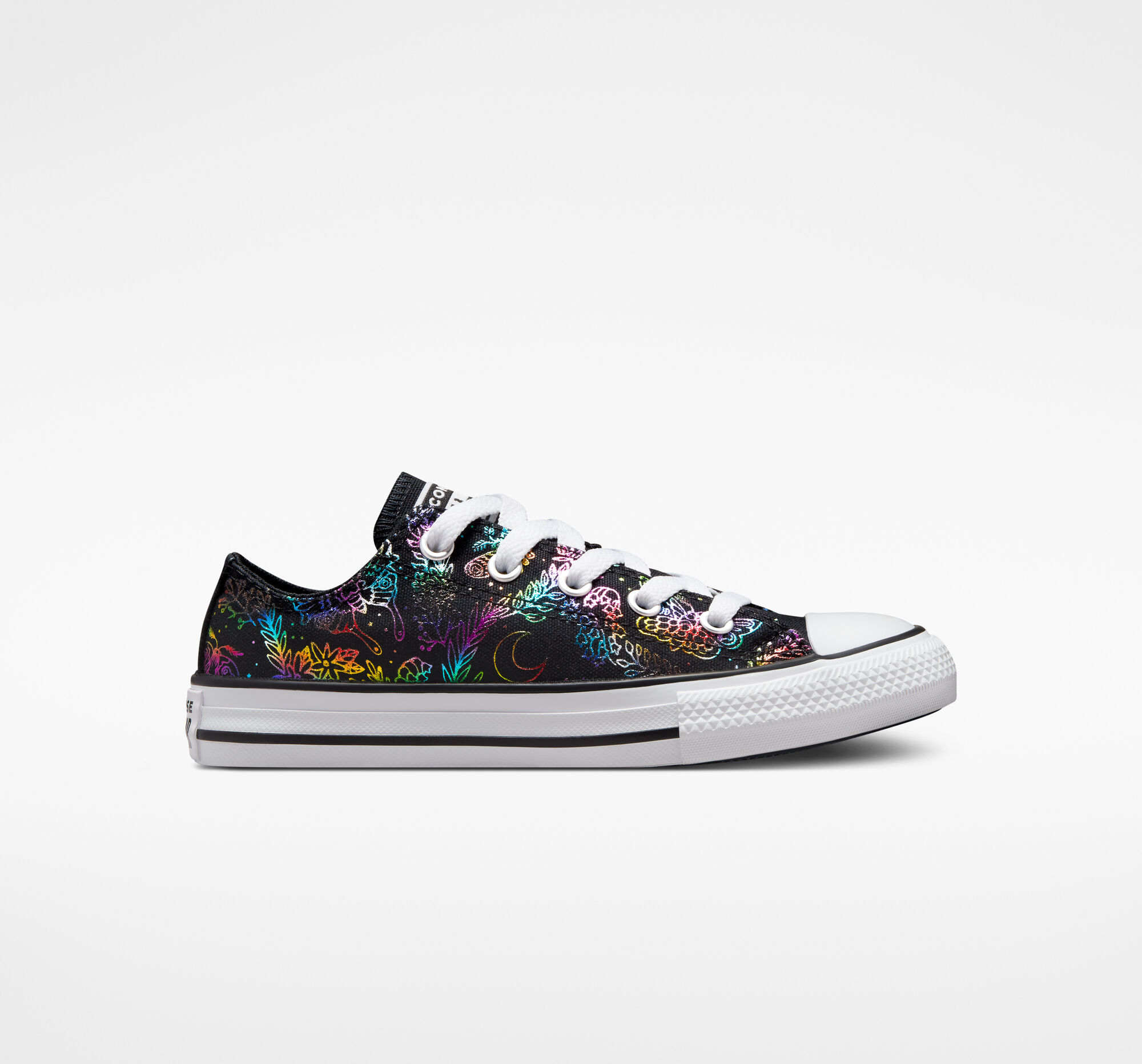 Dětské Nízké Converse ​Chuck Taylor All Star Butterfly Shine Little Kids Černé Růžové Fialové Blankyt | 7348-HDOLK