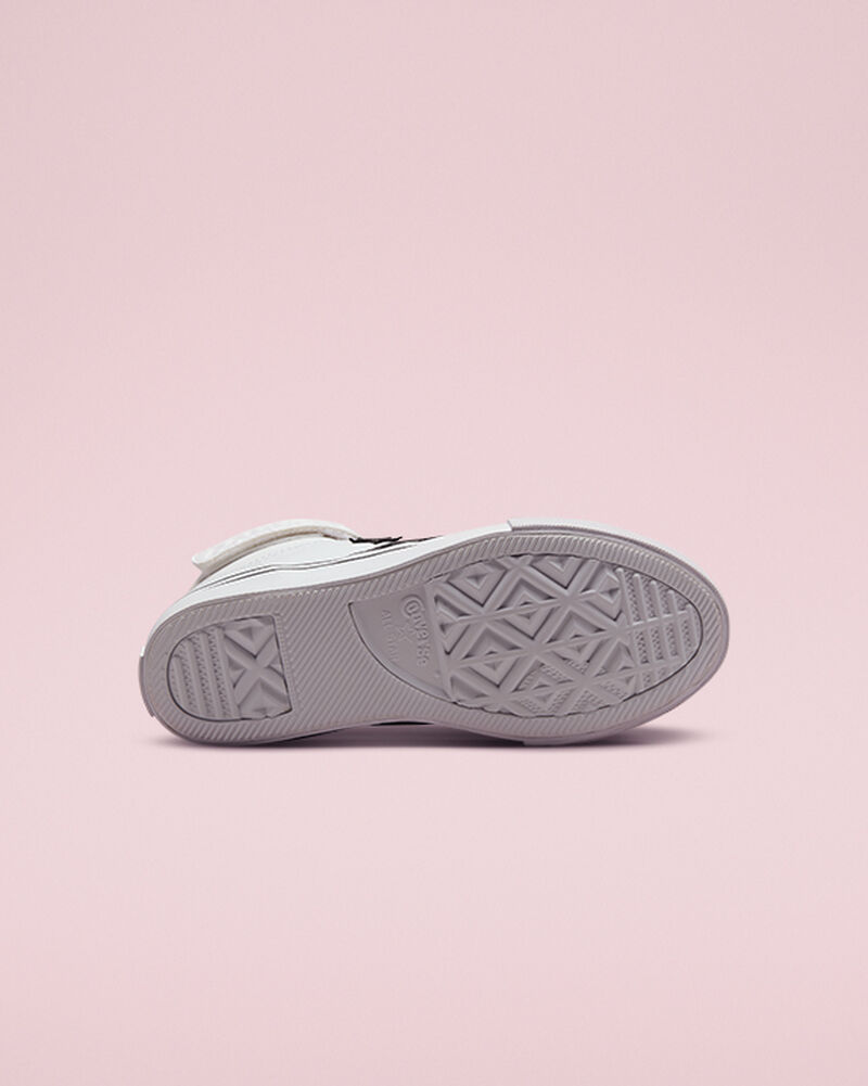 Dětské Vysoké Converse Pro Blaze Páskové Læder Bílé Černé Bílé | 2319-XMVAR
