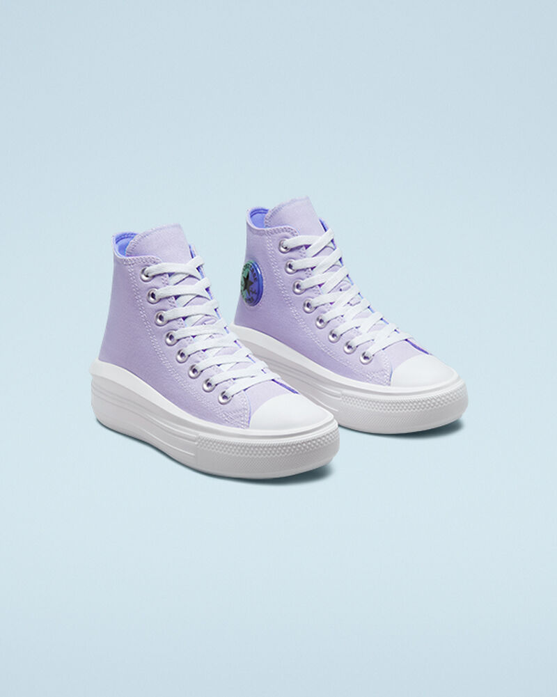 Dětské Vysoké Converse ​Chuck Taylor All Star Move Gel Patch Big Kids Fialové Královská Modrá | 0324-PRMAJ