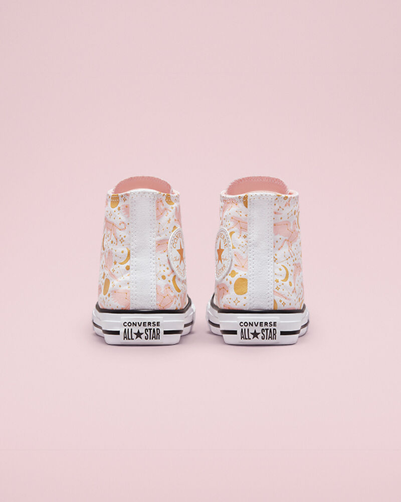 Dětské Vysoké Converse ​Chuck Taylor All Star Constellations Big Kids Bílé Růžové Zlaté | 0563-HKJUT