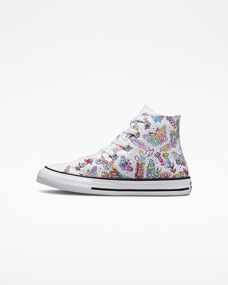 Dětské Vysoké Converse ​Chuck Taylor All Star Butterfly Shine Little Kids Bílé Růžové Fialové Blankyt | 0643-NHKQY