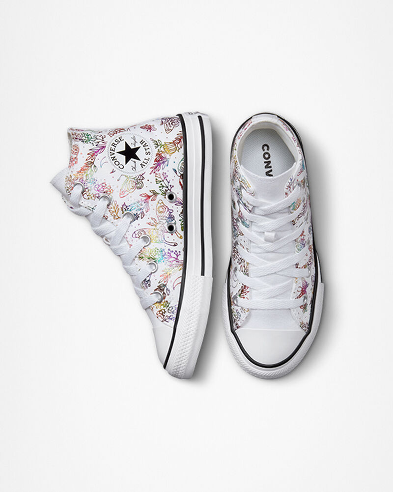 Dětské Vysoké Converse ​Chuck Taylor All Star Butterfly Shine Little Kids Bílé Růžové Fialové Blankyt | 0643-NHKQY
