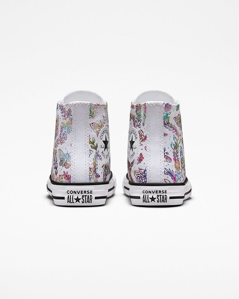 Dětské Vysoké Converse ​Chuck Taylor All Star Butterfly Shine Little Kids Bílé Růžové Fialové Blankyt | 0643-NHKQY