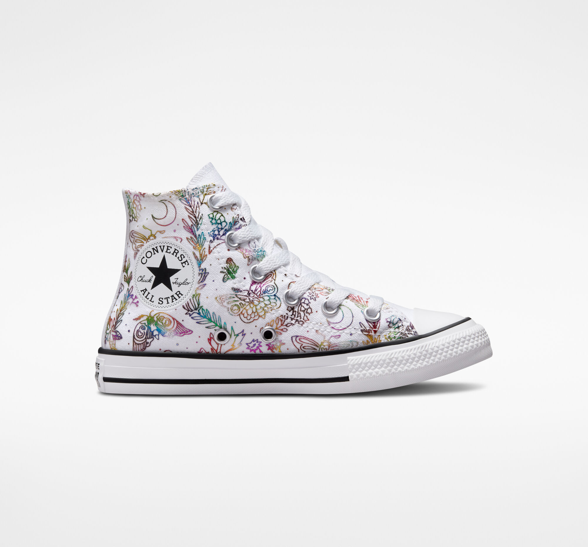 Dětské Vysoké Converse ​Chuck Taylor All Star Butterfly Shine Little Kids Bílé Růžové Fialové Blankyt | 0643-NHKQY