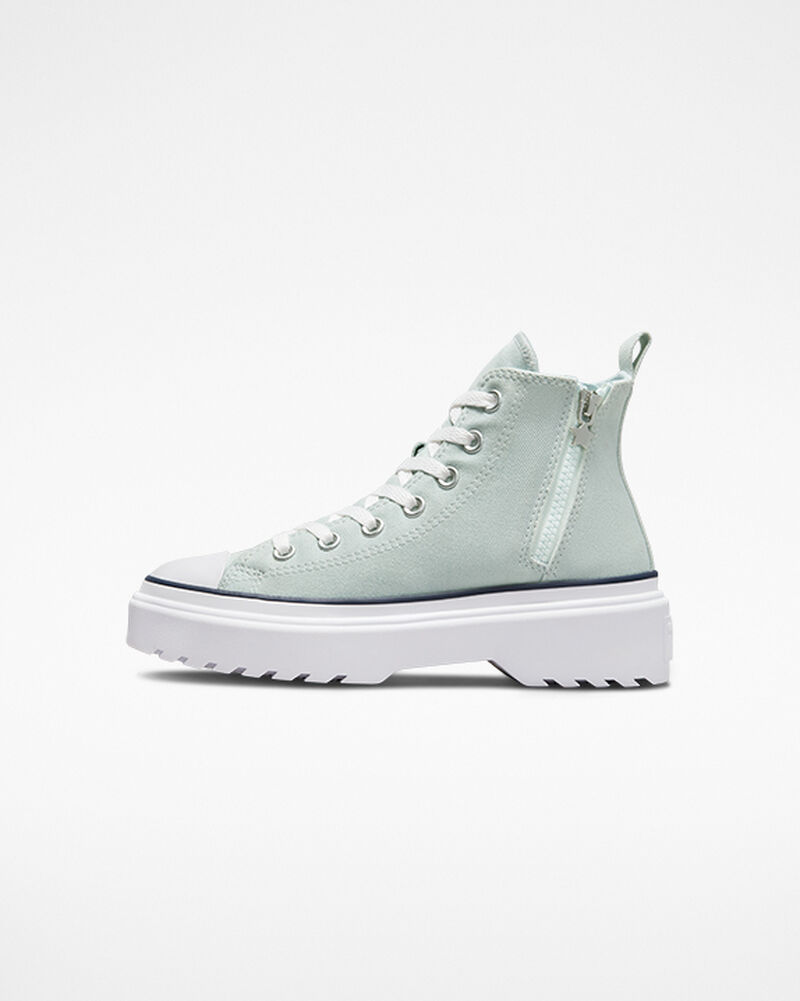 Dětské Vysoké Converse ​Chuck Taylor All Star Lugged Lift Retro Denim Big Kids Blankyt Bílé | 1546-GSOFH