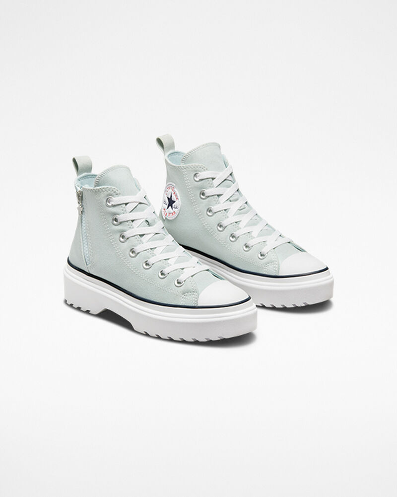 Dětské Vysoké Converse ​Chuck Taylor All Star Lugged Lift Retro Denim Big Kids Blankyt Bílé | 1546-GSOFH