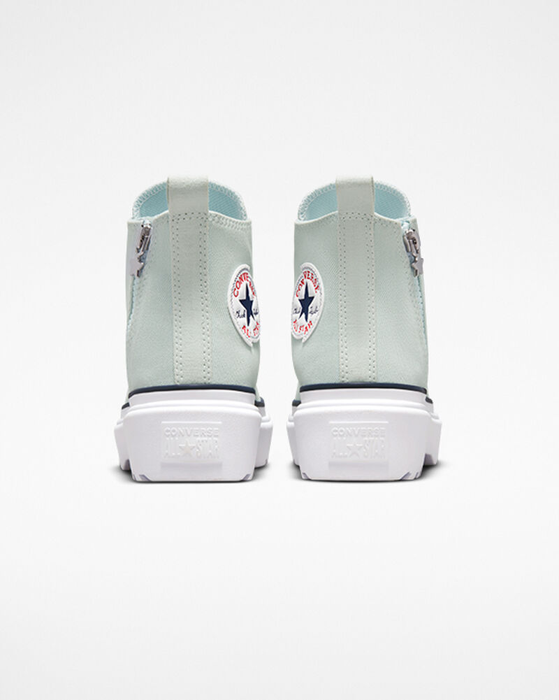 Dětské Vysoké Converse ​Chuck Taylor All Star Lugged Lift Retro Denim Big Kids Blankyt Bílé | 1546-GSOFH