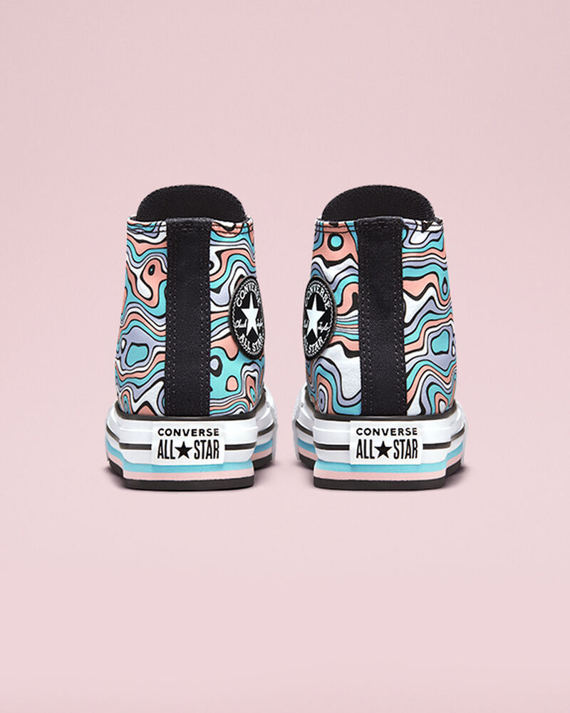 Dětské Vysoké Converse ​Chuck Taylor All Star Lift Color Swirl Little Kids Světle Tyrkysové Koralove | 3587-OYUNZ