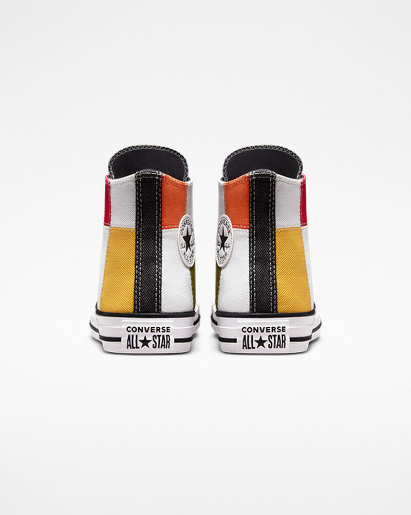 Dětské Vysoké Converse ​Chuck Taylor All Star Split Panel Twill Big Kids Bílé Oranžové Černé | 4310-YZJNA