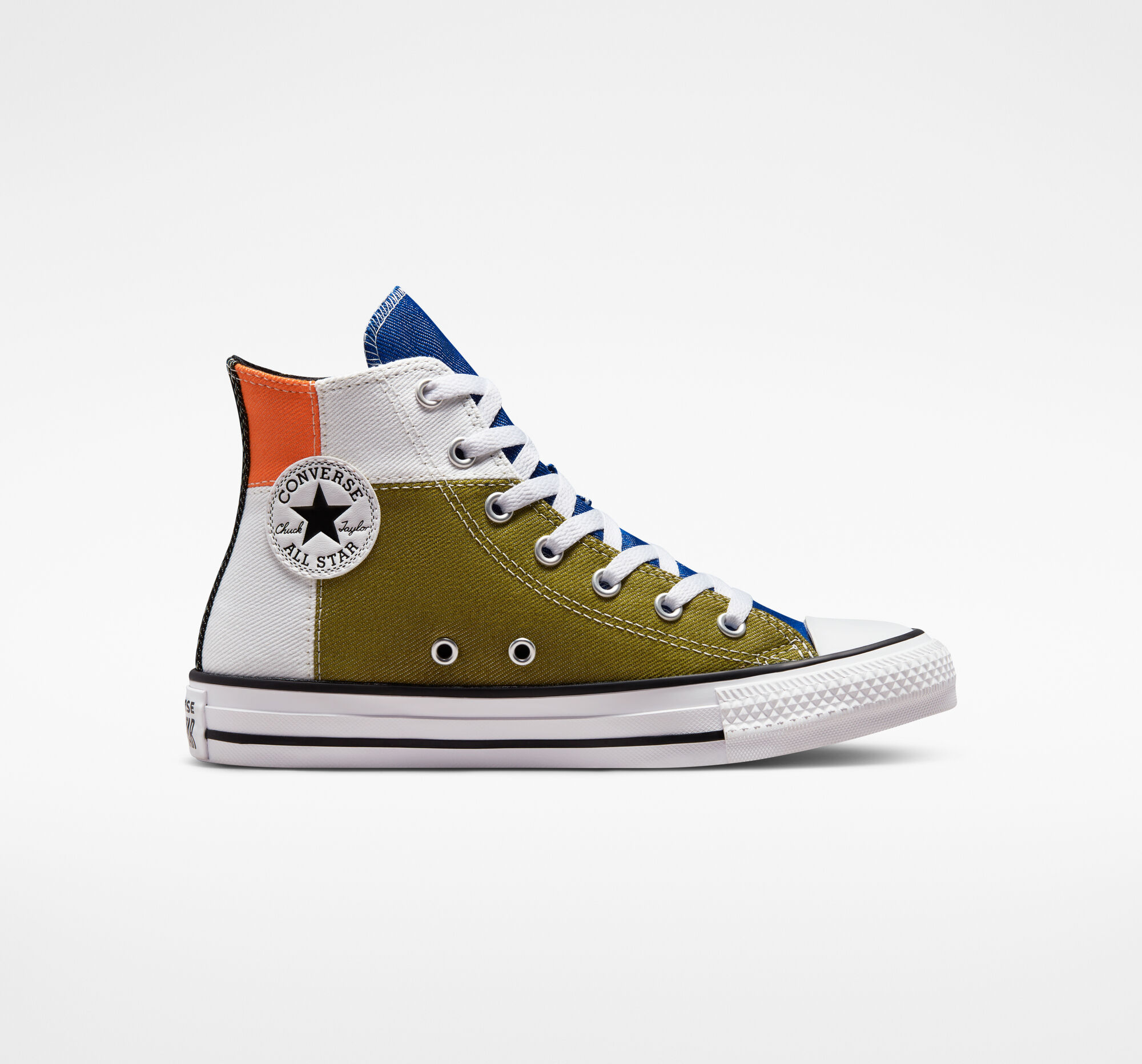 Dětské Vysoké Converse ​Chuck Taylor All Star Split Panel Twill Big Kids Bílé Oranžové Černé | 4310-YZJNA