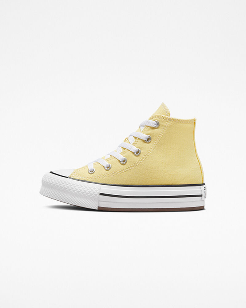 Dětské Vysoké Converse ​Chuck Taylor All Star Lift Little Kids Bílé Černé | 5702-FJGAK