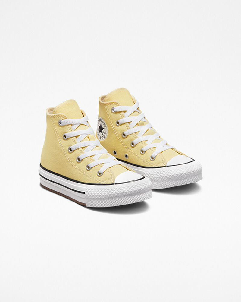 Dětské Vysoké Converse ​Chuck Taylor All Star Lift Little Kids Bílé Černé | 5702-FJGAK