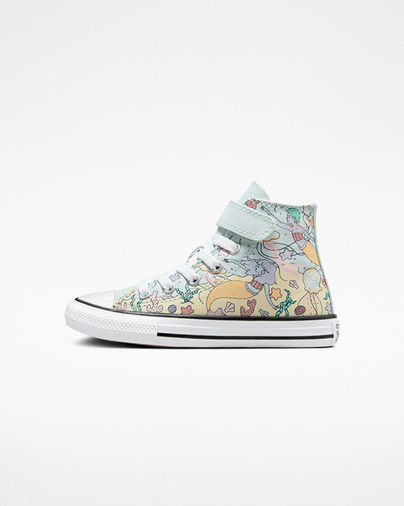 Dětské Vysoké Converse ​Chuck Taylor All Star Easy-On Under The Sea Little Kids Světle Tyrkysové Bílé Bílé Černé | 6031-UGTVW