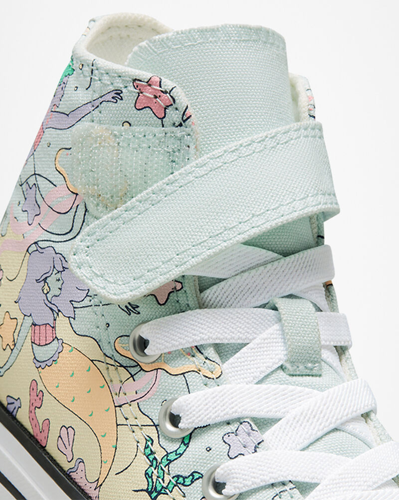 Dětské Vysoké Converse ​Chuck Taylor All Star Easy-On Under The Sea Little Kids Světle Tyrkysové Bílé Bílé Černé | 6031-UGTVW